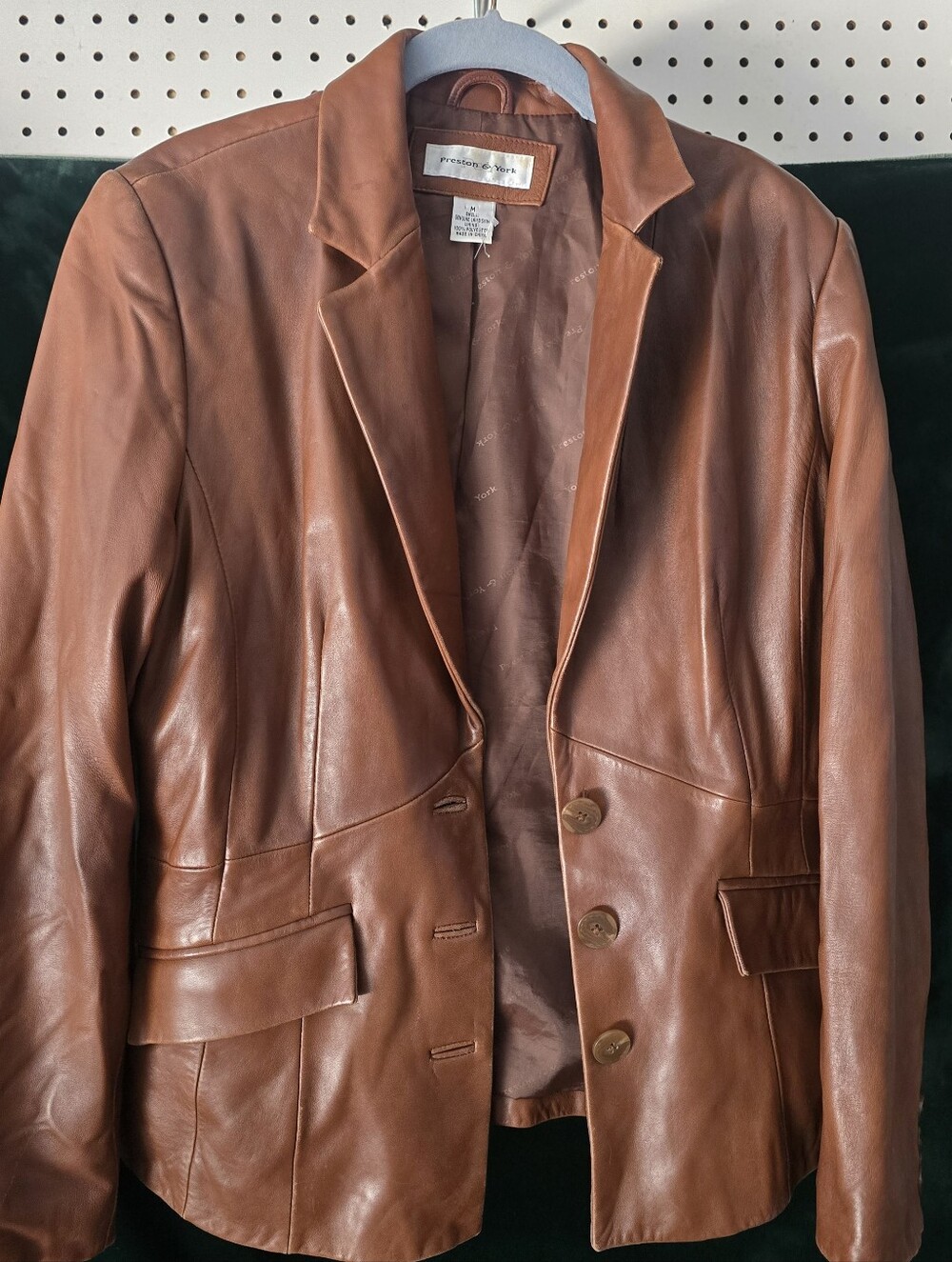Brown Leather Blazer Jacket for Women